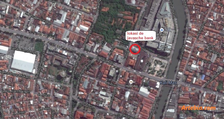 potret lokasi gedung de javasche bank dari google earth