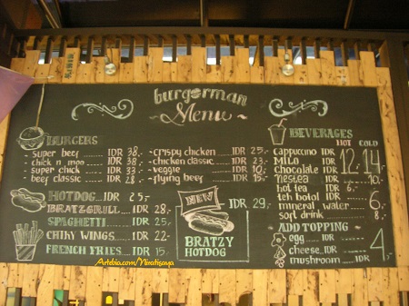 Burgerman's menus